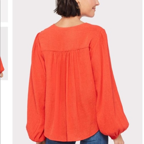 Free People Boho Pink Coral Long Sleeve Flowy Shirt Wrap Blouse Long Sleeve S - Picture 3 of 6